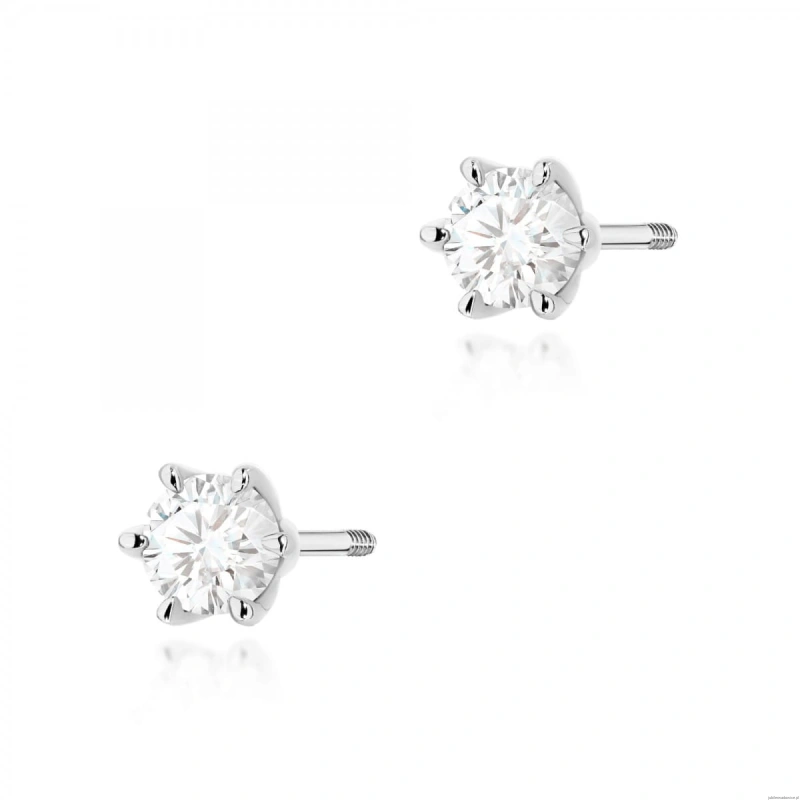 Kolczyki K0575 Diament 2 x 0.30ct białe złoto sztyft zakręcany
