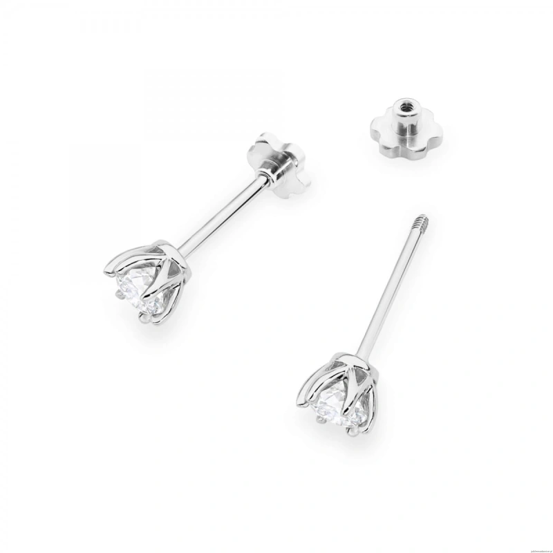 Kolczyki K0575 Diament 2 x 0.30ct białe złoto sztyft zakręcany