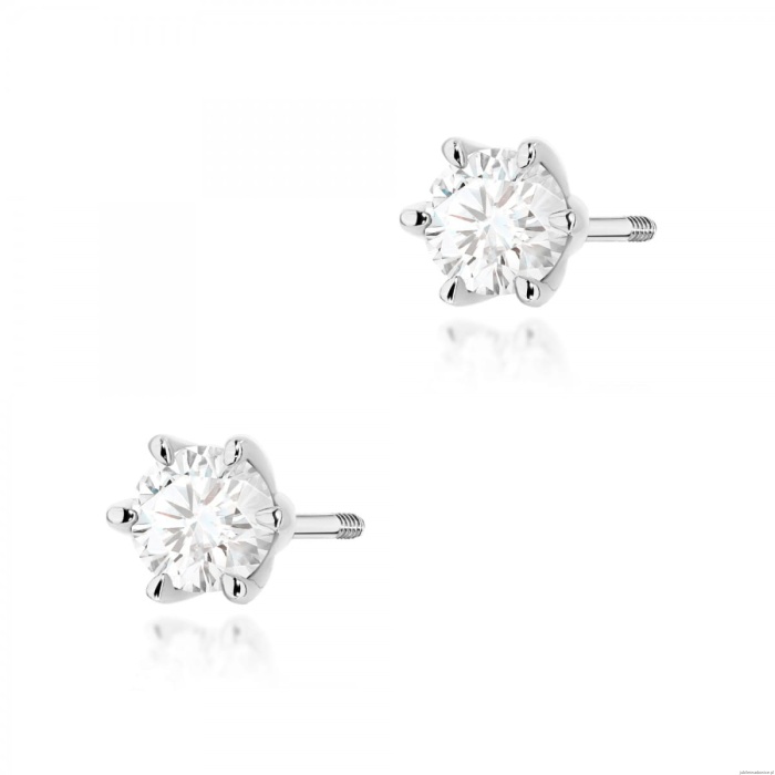 Kolczyki K0575 Diament 2 x 0.40ct białe złoto sztyft zakręcany