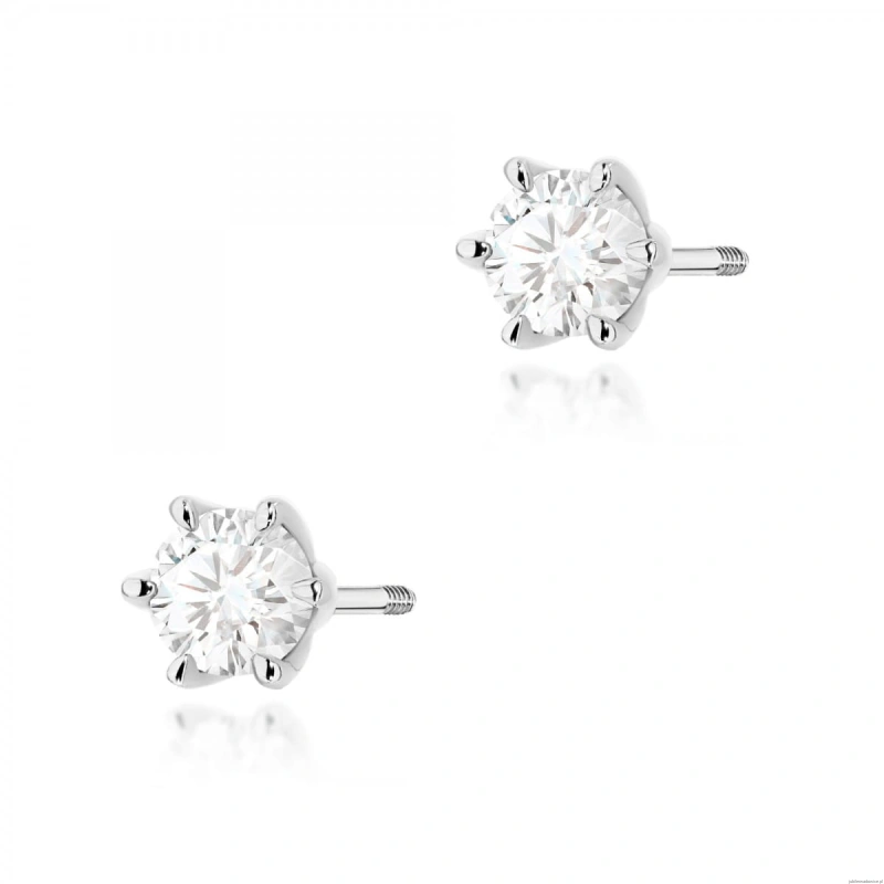 Kolczyki K0575 Diament 2 x 0.40ct białe złoto sztyft zakręcany