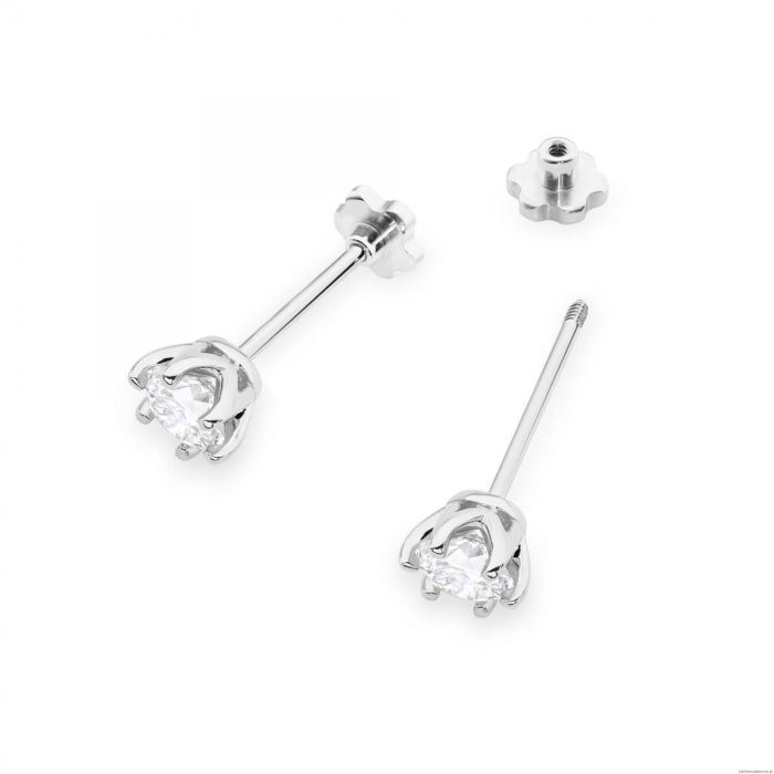 Kolczyki K0575 Diament 2 x 0.40ct białe złoto sztyft zakręcany