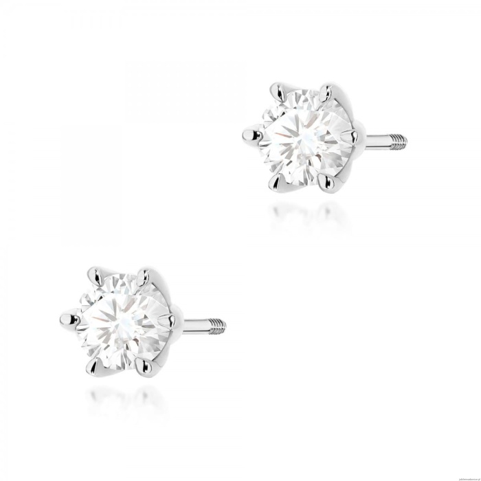 Kolczyki K0575 Diament 2 x 0.50ct białe złoto sztyft zakręcany