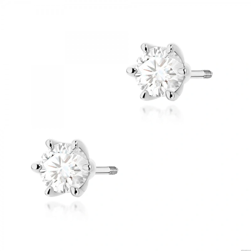 Kolczyki K0575 Diament 2 x 0.50ct białe złoto sztyft zakręcany