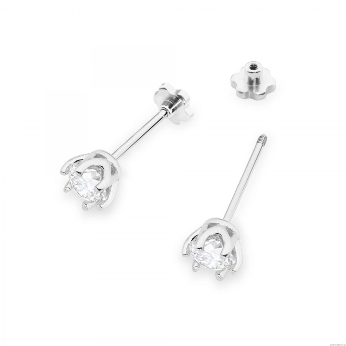 Kolczyki K0575 Diament 2 x 0.50ct białe złoto sztyft zakręcany