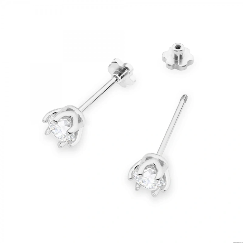 Kolczyki K0575 Diament 2 x 0.50ct białe złoto sztyft zakręcany