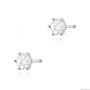 Kolczyki K0575 Diament Laboratoryjny 2 x 0.30ct białe złoto sztyft zakręcany
