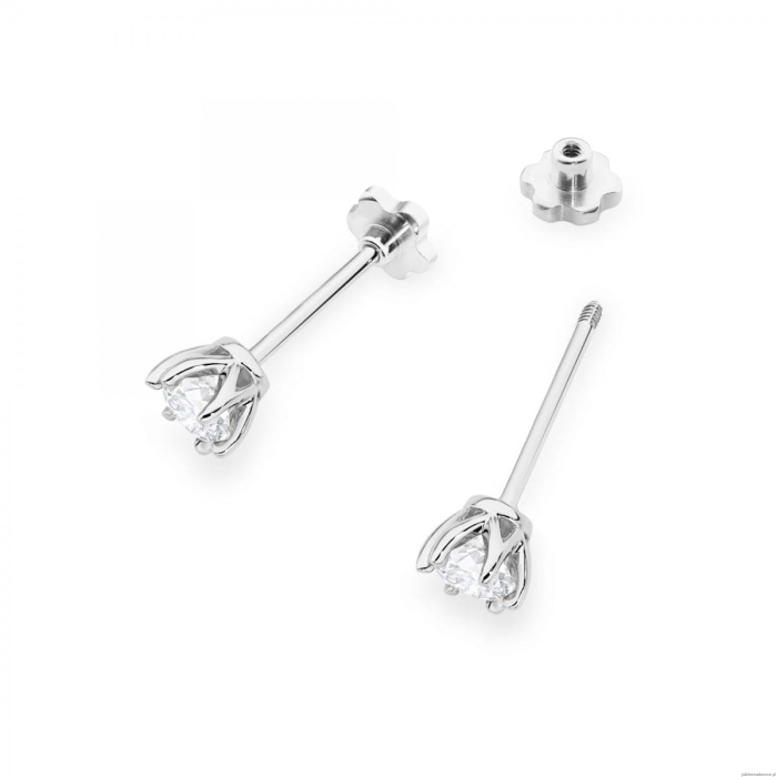 Kolczyki K0575 Diament Laboratoryjny 2 x 0.30ct białe złoto sztyft zakręcany