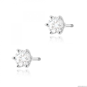Kolczyki K0575 Diament Laboratoryjny 2 x 0.40ct białe złoto sztyft zakręcany