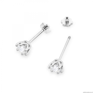 Kolczyki K0575 Diament Laboratoryjny 2 x 0.40ct białe złoto sztyft zakręcany