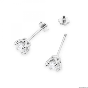 Kolczyki K0575 Diament Laboratoryjny 2 x 0.70ct białe złoto sztyft zakręcany