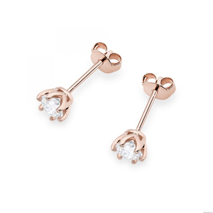 Kolczyki K0575 Diament 2 x 0.40ct różowe złoto