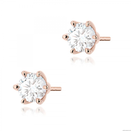Kolczyki K0575 Diament 2 x 0.70ct różowe złoto