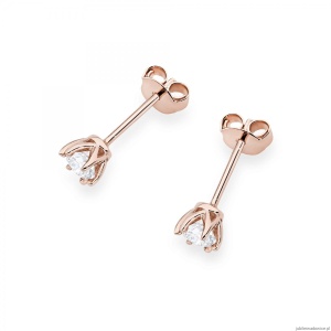 Kolczyki K0575 Diament Laboratoryjny 2 x 0.30ct różowe złoto