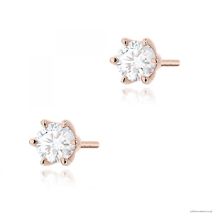 Kolczyki K0575 Diament Laboratoryjny 2 x 0.40ct różowe złoto