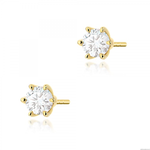 Kolczyki K0575 Diament 2 x 0.40ct żółte złoto