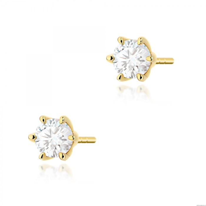 Kolczyki K0575 Diament 2 x 0.40ct żółte złoto