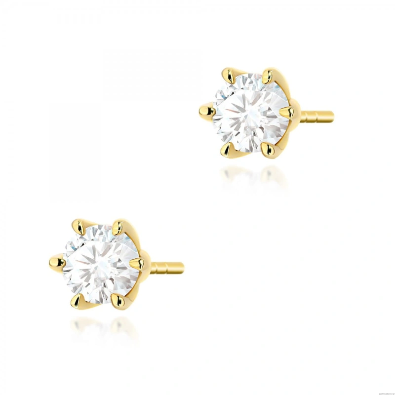 Kolczyki K0575 Diament 2 x 0.50ct żółte złoto
