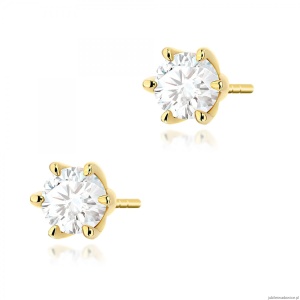 Kolczyki K0575 Diament 2 x 0.70ct żółte złoto