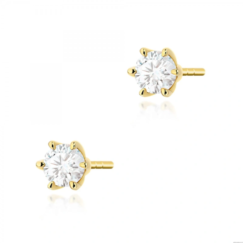 Kolczyki K0575 Diament Laboratoryjny 2 x 0.30ct żółte złoto