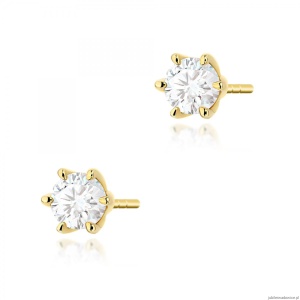 Kolczyki K0575 Diament Laboratoryjny 2 x 0.40ct żółte złoto