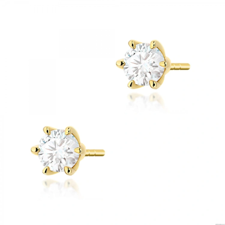 Kolczyki K0575 Diament Laboratoryjny 2 x 0.40ct żółte złoto