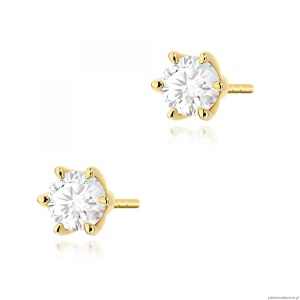 Kolczyki K0575 Diament Laboratoryjny 2 x 0.50ct żółte złoto