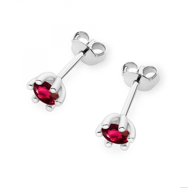 Kolczyki K0222 Rubin 2 x 0,15ct białe złoto