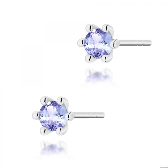 Kolczyki K0222 Tanzanit 2 x 0,15ct białe złoto