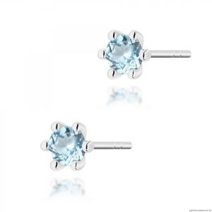 Kolczyki K0222 Topaz Swiss 2 x 0,15ct białe złoto