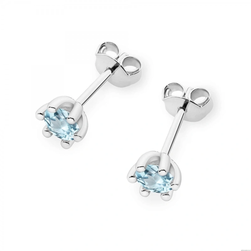 Kolczyki K0222 Topaz Swiss 2 x 0,15ct białe złoto