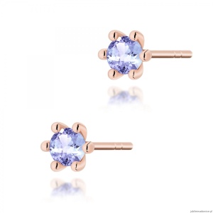 Kolczyki K0222 Tanzanit 2 x 0,15ct różowe złoto
