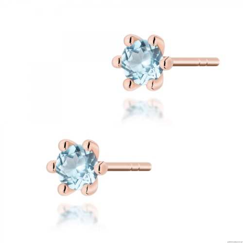 Kolczyki K0222 Topaz Swiss 2 x 0,15ct różowe złoto