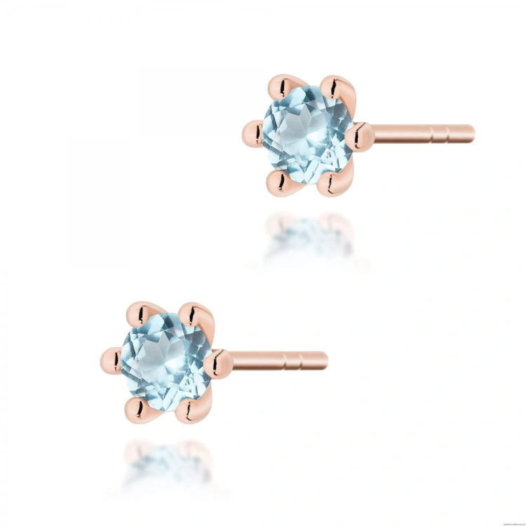 Kolczyki K0222 Topaz Swiss 2 x 0,15ct różowe złoto
