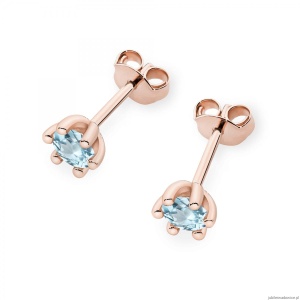 Kolczyki K0222 Topaz Swiss 2 x 0,15ct różowe złoto