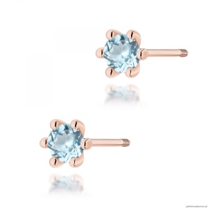 Kolczyki K0222 Topaz Swiss 2 x 0,15ct różowe złoto sztyft zakręcany