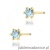 Kolczyki K0222 Topaz Swiss 2 x 0,15ct żółte złoto sztyft zakręcany