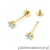 Kolczyki K0222 Topaz Swiss 2 x 0,15ct żółte złoto sztyft zakręcany