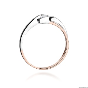 Pierścionek W0278 Diament Laboratoryjny 0,15ct różowe złoto