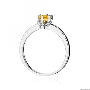 Pierścionek W0563 cytryn 0,50ct białe złoto