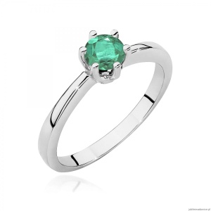 Pierścionek W0563 szmaragd 0,50ct białe złoto