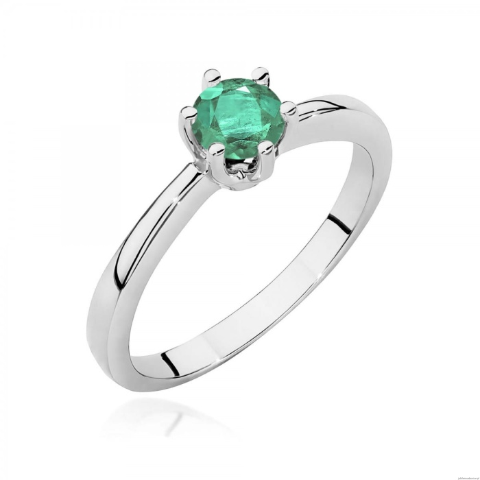 Pierścionek W0563 szmaragd 0,50ct białe złoto