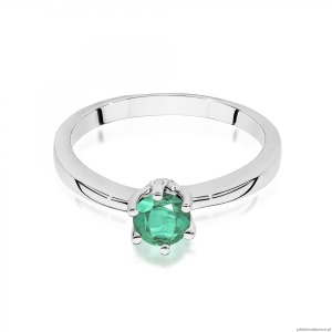 Pierścionek W0563 szmaragd 0,50ct białe złoto