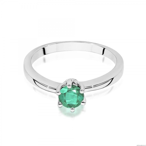 Pierścionek W0563 szmaragd 0,50ct białe złoto