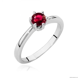 Pierścionek W0563 rubin 0,60ct białe złoto