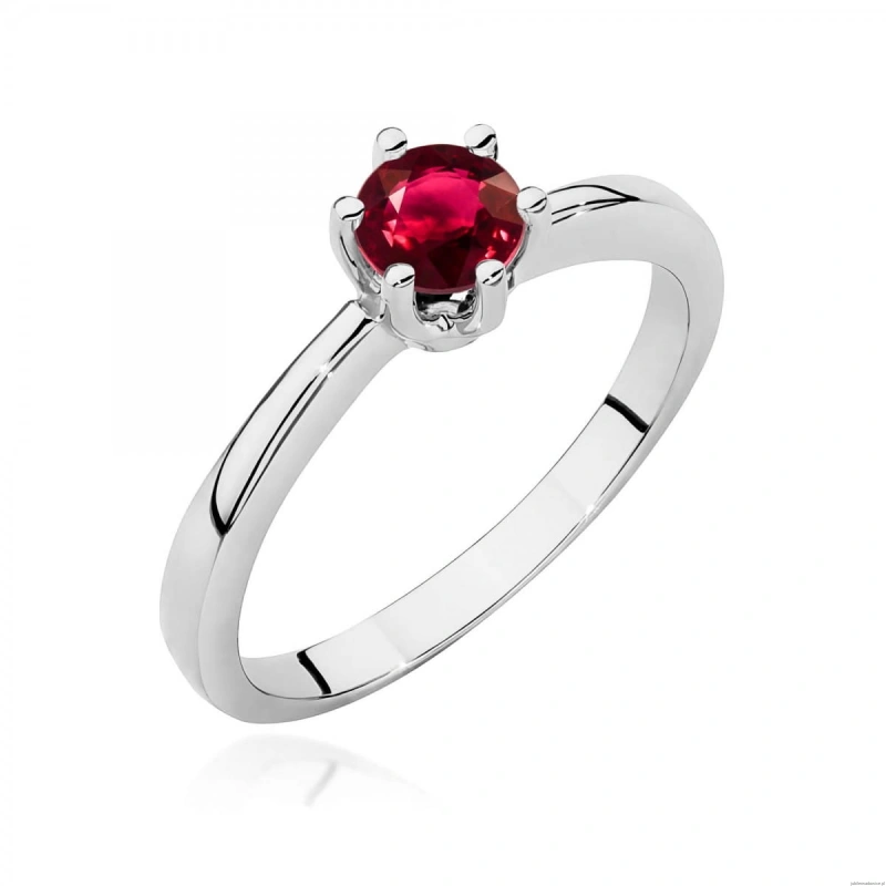 Pierścionek W0563 rubin 0,60ct białe złoto