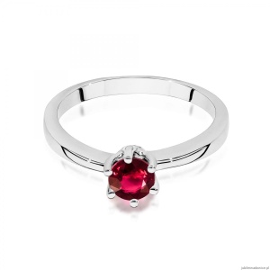 Pierścionek W0563 rubin 0,60ct białe złoto