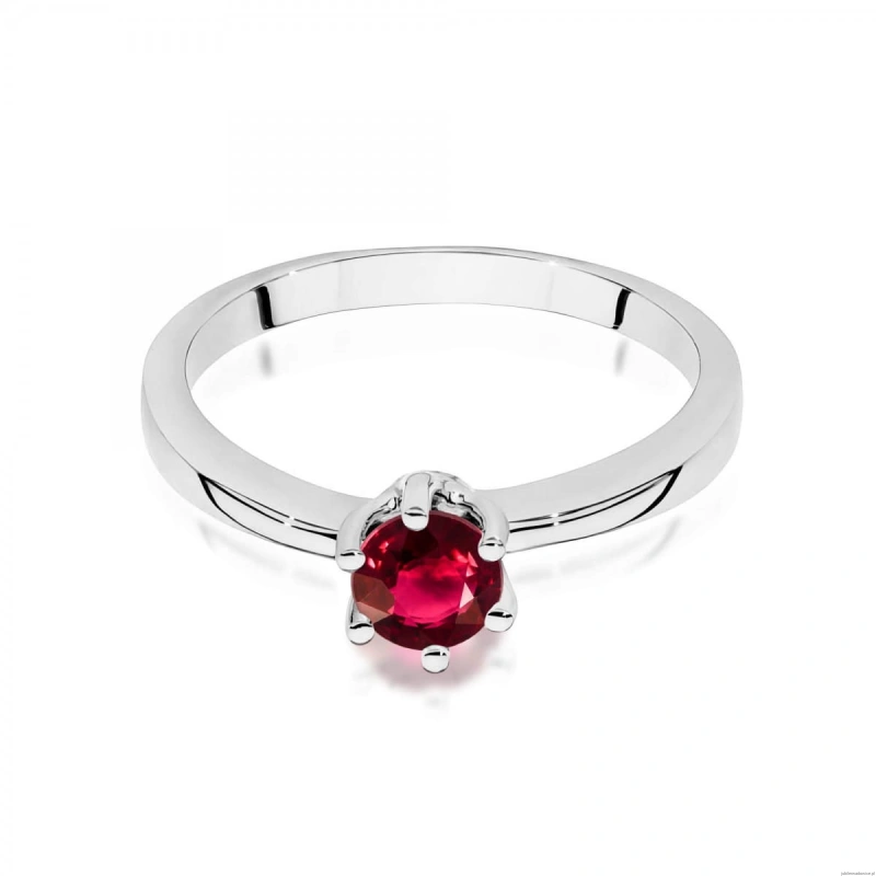 Pierścionek W0563 rubin 0,60ct białe złoto