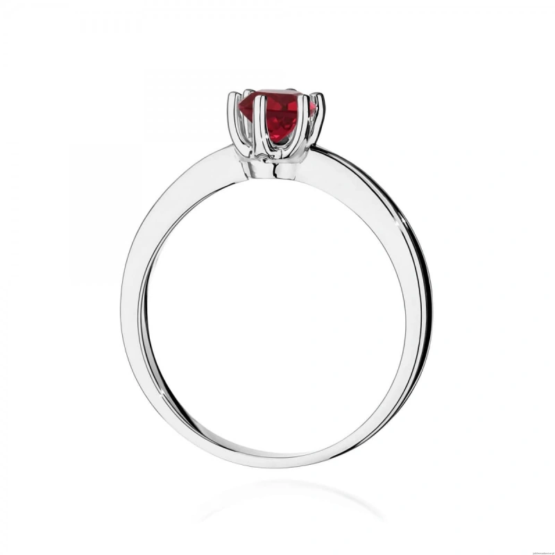 Pierścionek W0563 rubin 0,60ct białe złoto