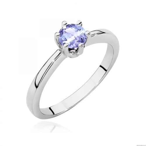 Pierścionek W0563 z tanzanitem 0,50ct białe złoto