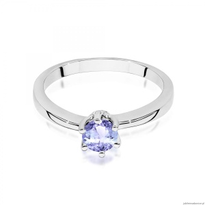 Pierścionek W0563 z tanzanitem 0,50ct białe złoto